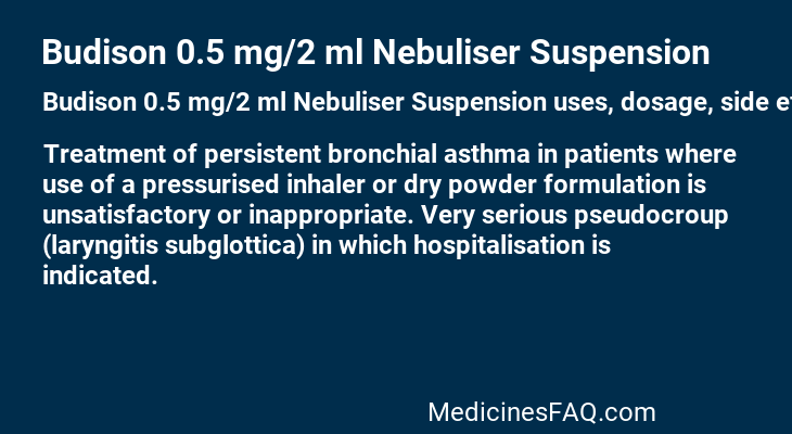 Budison 0.5 mg/2 ml Nebuliser Suspension