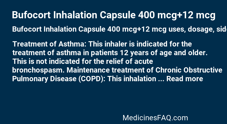 Bufocort Inhalation Capsule 400 mcg+12 mcg