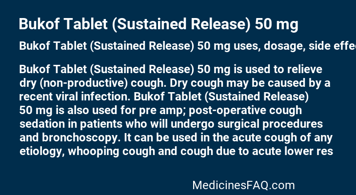 Bukof Tablet (Sustained Release) 50 mg