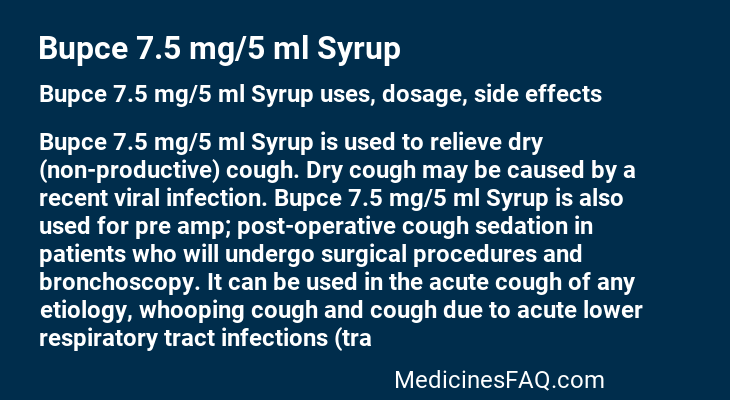 Bupce 7.5 mg/5 ml Syrup