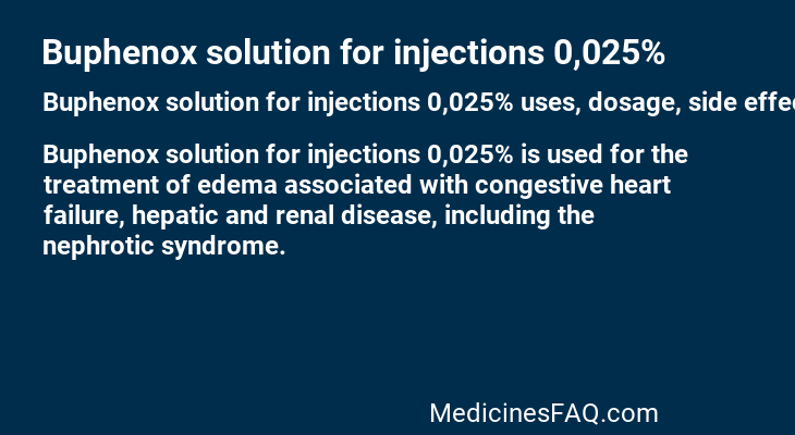 Buphenox solution for injections 0,025%