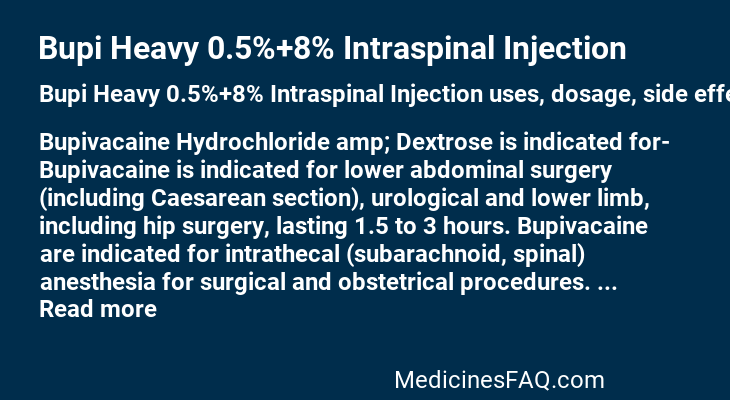 Bupi Heavy 0.5%+8% Intraspinal Injection