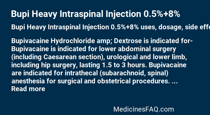 Bupi Heavy Intraspinal Injection 0.5%+8%