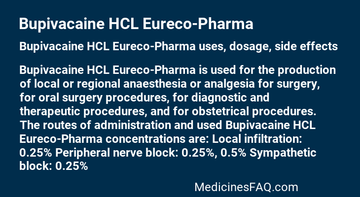 Bupivacaine HCL Eureco-Pharma