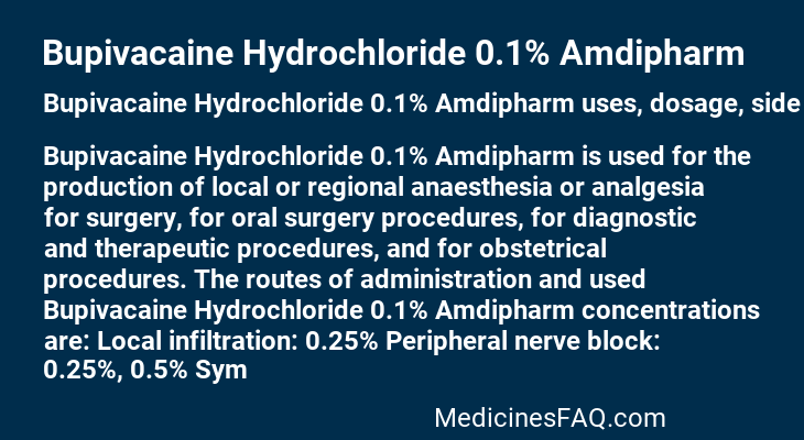 Bupivacaine Hydrochloride 0.1% Amdipharm