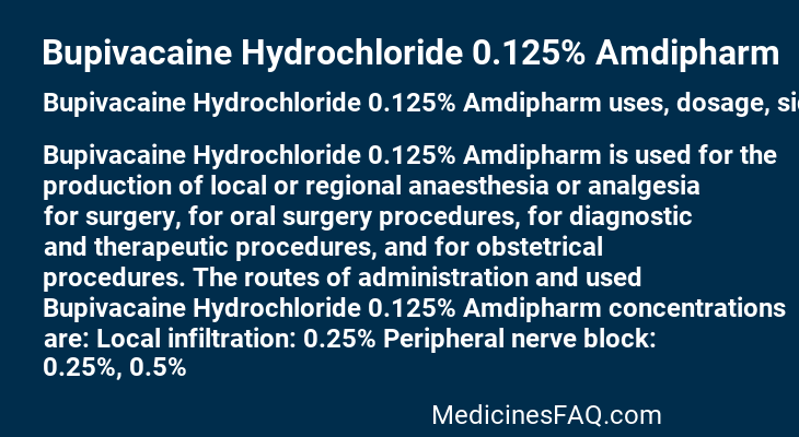 Bupivacaine Hydrochloride 0.125% Amdipharm