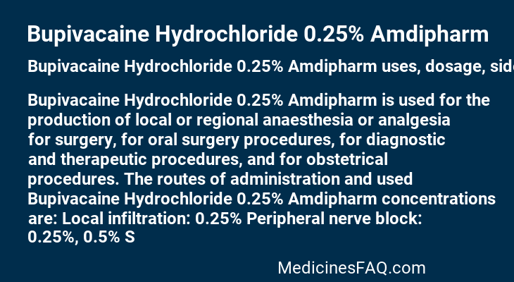 Bupivacaine Hydrochloride 0.25% Amdipharm