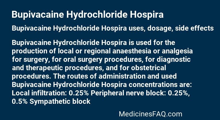 Bupivacaine Hydrochloride Hospira