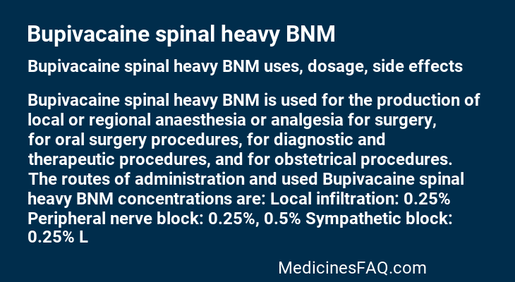 Bupivacaine spinal heavy BNM