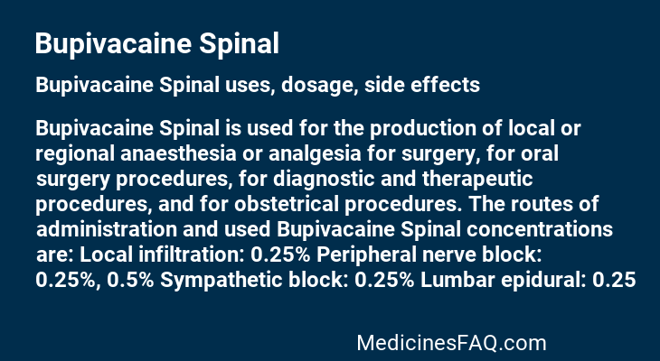 Bupivacaine Spinal