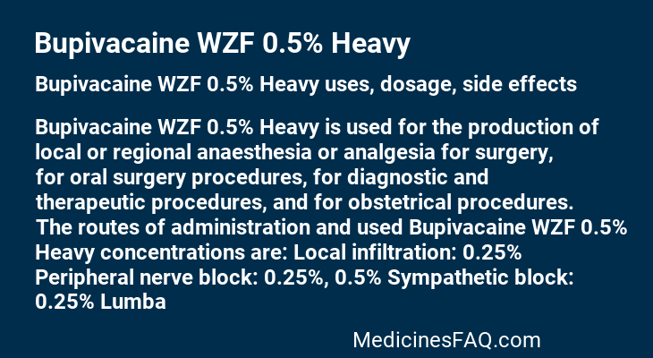 Bupivacaine WZF 0.5% Heavy