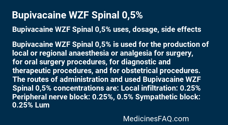 Bupivacaine WZF Spinal 0,5%
