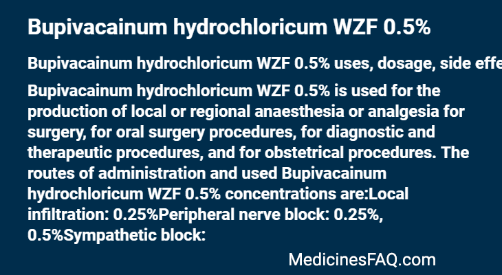 Bupivacainum hydrochloricum WZF 0.5%
