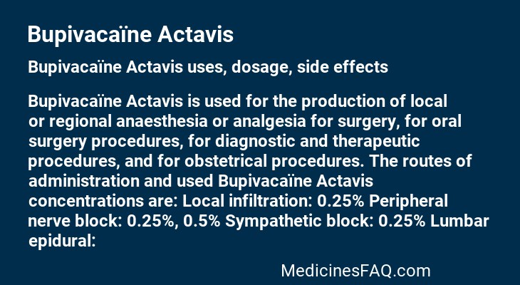 Bupivacaïne Actavis
