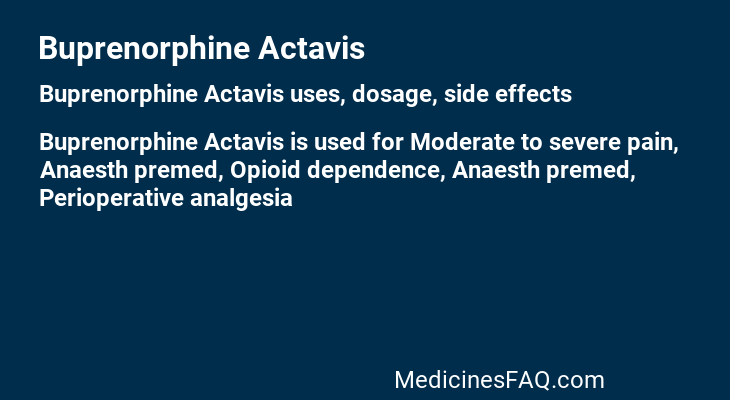 Buprenorphine Actavis