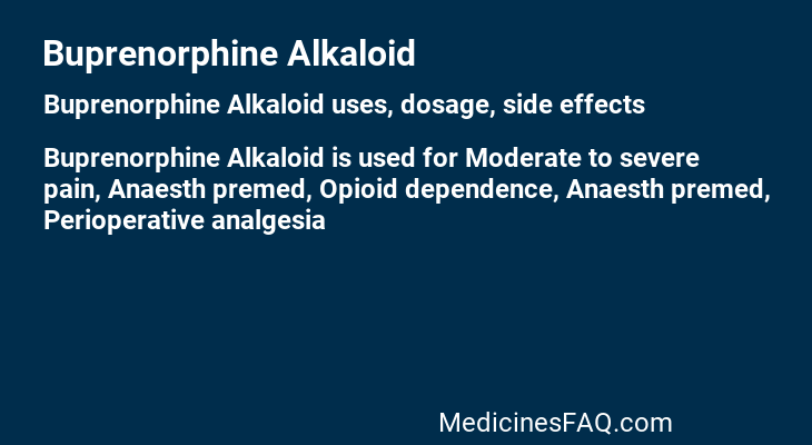Buprenorphine Alkaloid