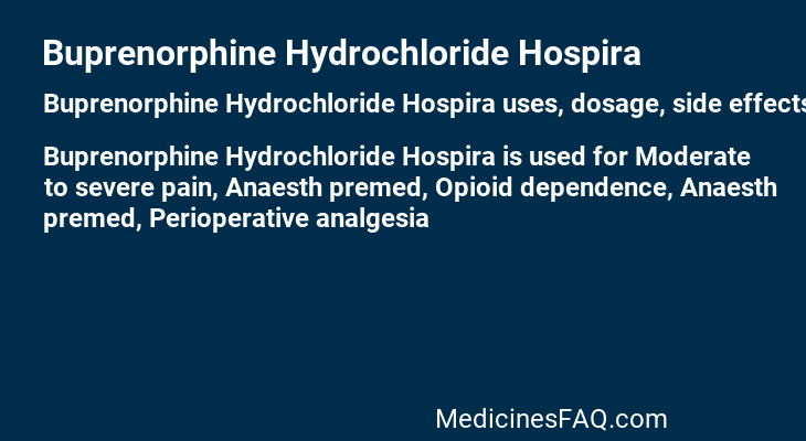Buprenorphine Hydrochloride Hospira