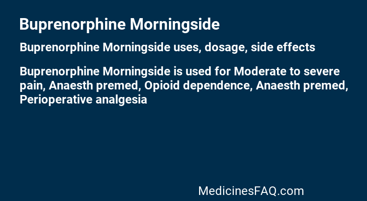Buprenorphine Morningside