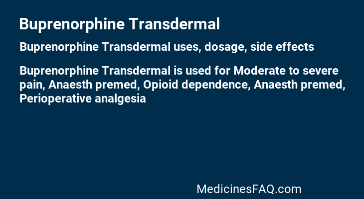 Buprenorphine Transdermal