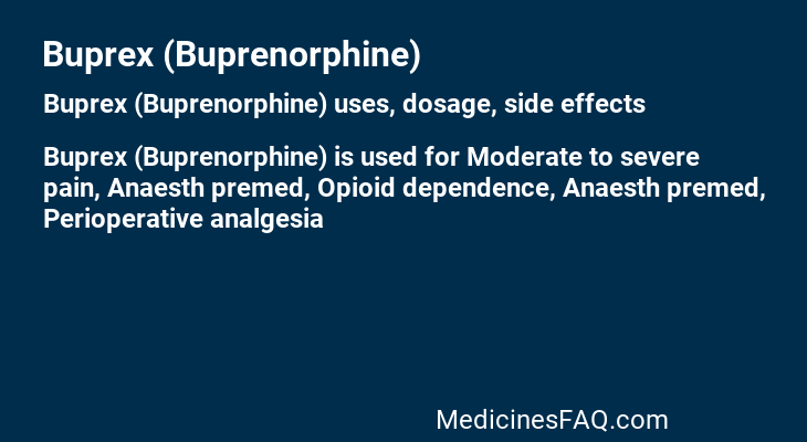 Buprex (Buprenorphine)