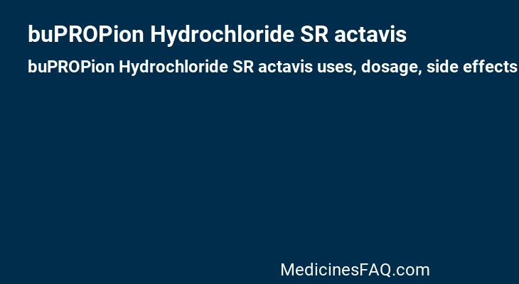 buPROPion Hydrochloride SR actavis