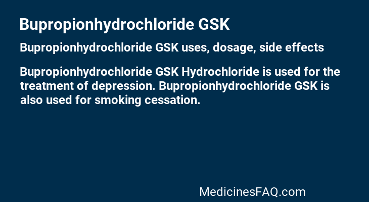 Bupropionhydrochloride GSK