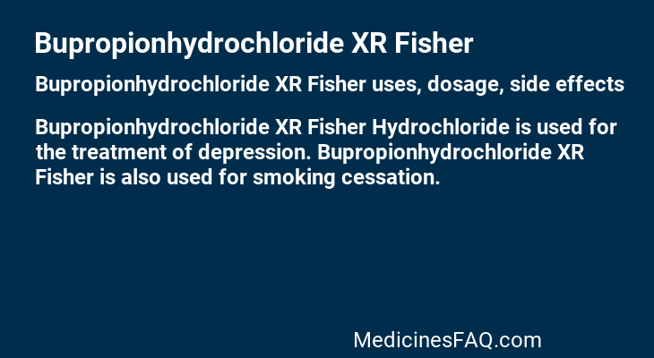 Bupropionhydrochloride XR Fisher