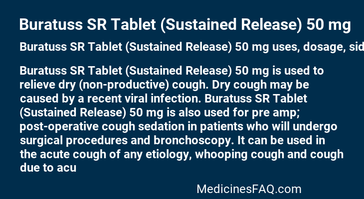 Buratuss SR Tablet (Sustained Release) 50 mg