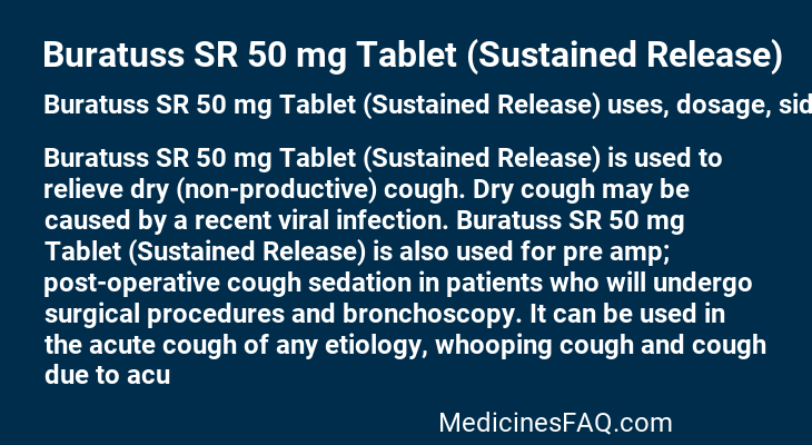 Buratuss SR 50 mg Tablet (Sustained Release)