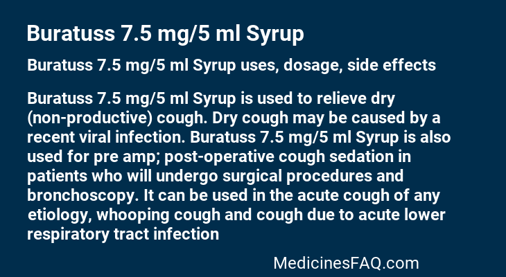 Buratuss 7.5 mg/5 ml Syrup