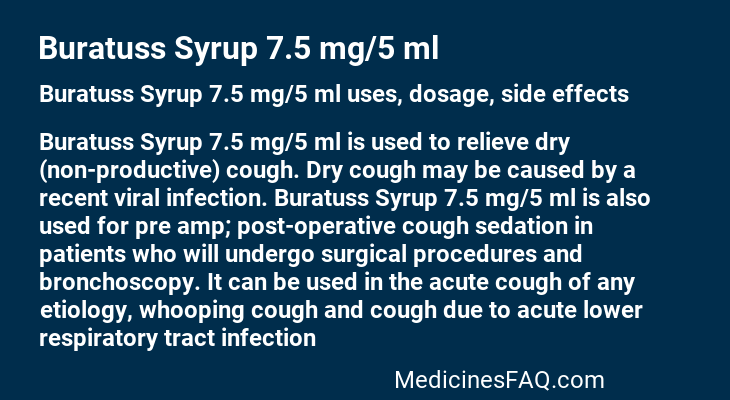 Buratuss Syrup 7.5 mg/5 ml