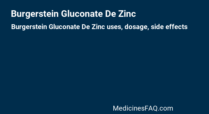 Burgerstein Gluconate De Zinc