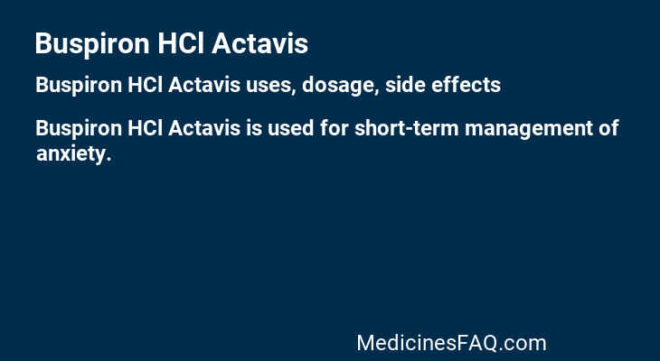 Buspiron HCl Actavis