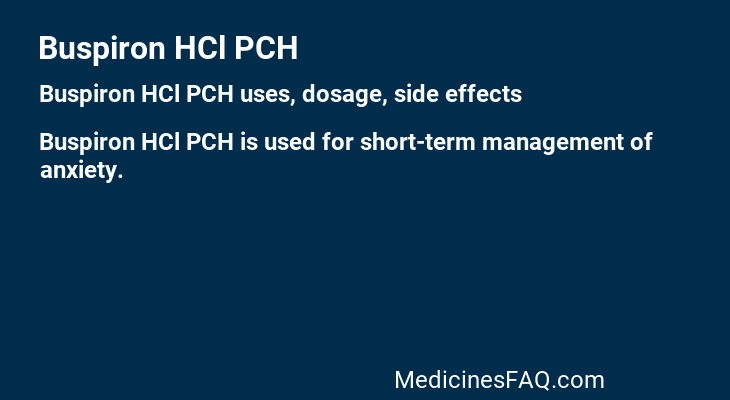 Buspiron HCl PCH