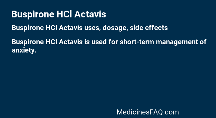 Buspirone HCl Actavis