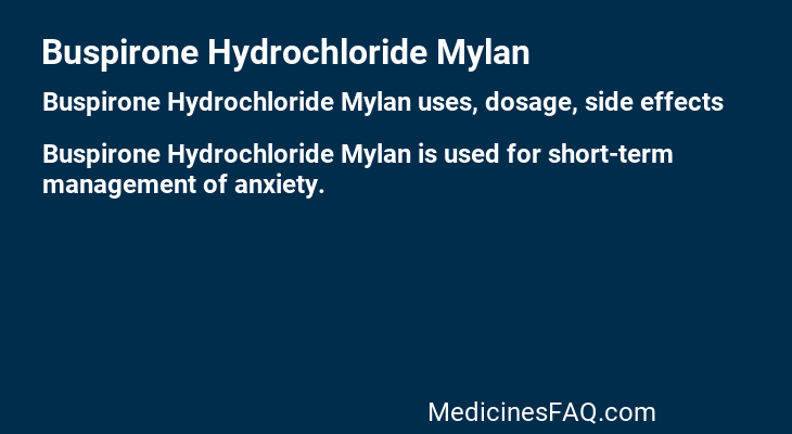 Buspirone Hydrochloride Mylan