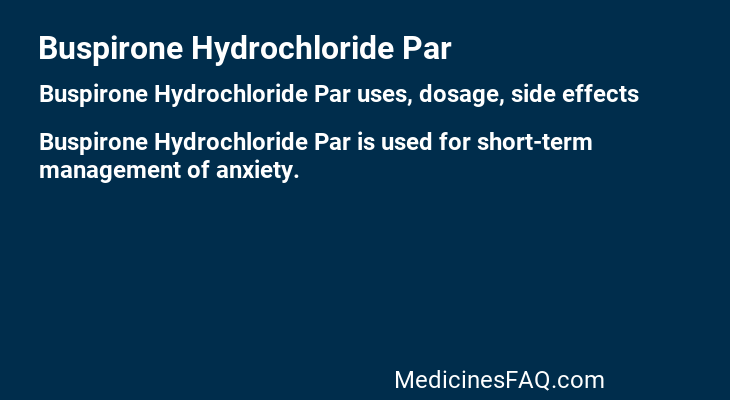 Buspirone Hydrochloride Par