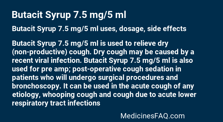 Butacit Syrup 7.5 mg/5 ml