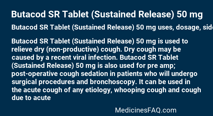 Butacod SR Tablet (Sustained Release) 50 mg