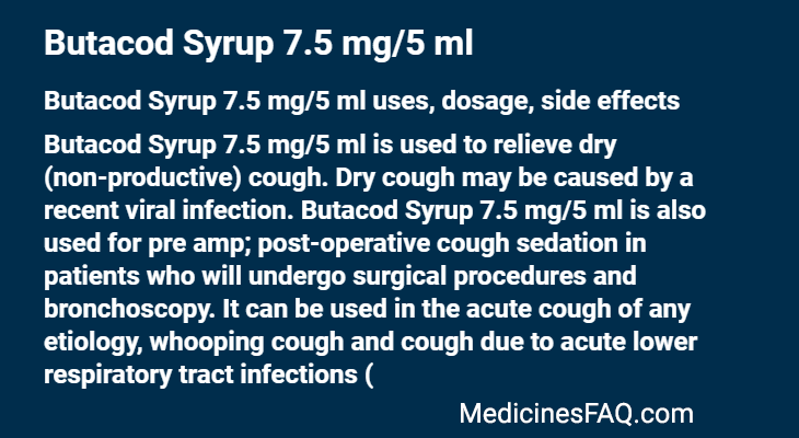 Butacod Syrup 7.5 mg/5 ml
