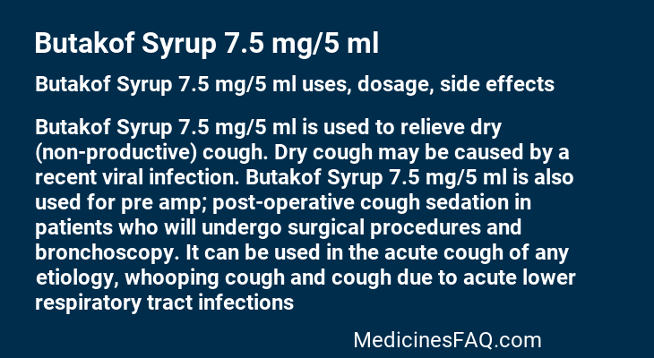 Butakof Syrup 7.5 mg/5 ml
