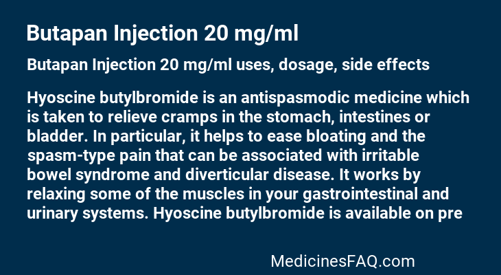 Butapan Injection 20 mg/ml