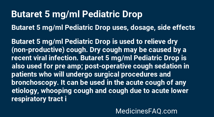 Butaret 5 mg/ml Pediatric Drop