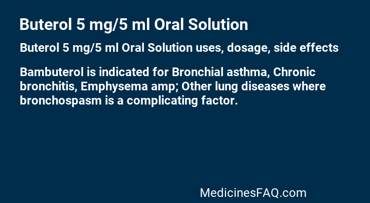 Buterol 5 mg/5 ml Oral Solution