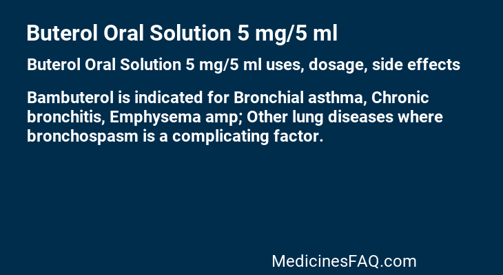 Buterol Oral Solution 5 mg/5 ml