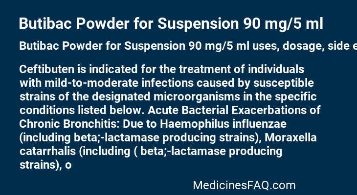 Butibac Powder for Suspension 90 mg/5 ml