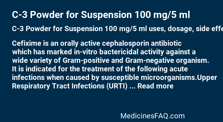 C-3 Powder for Suspension 100 mg/5 ml
