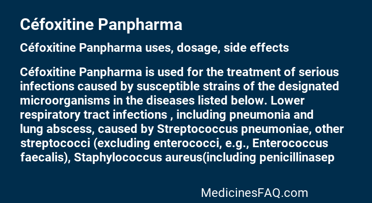 Céfoxitine Panpharma