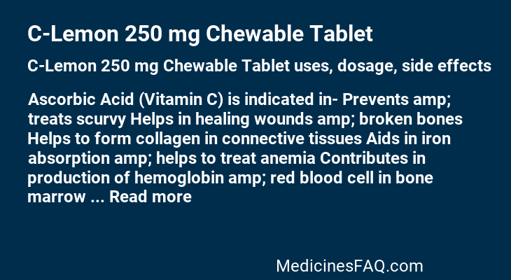 C-Lemon 250 mg Chewable Tablet