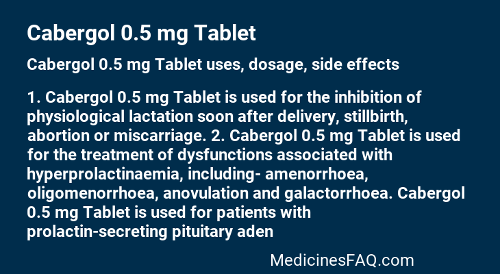 Cabergol 0.5 mg Tablet